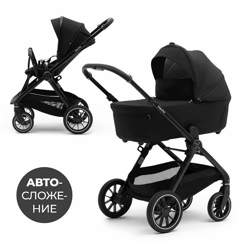 Коляска 2 в 1 Agex Prima Pro 2025, Black (Черный)