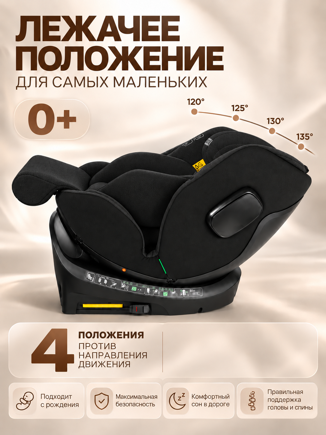 Автокресло Amarobaby Security, i-Size, Черный