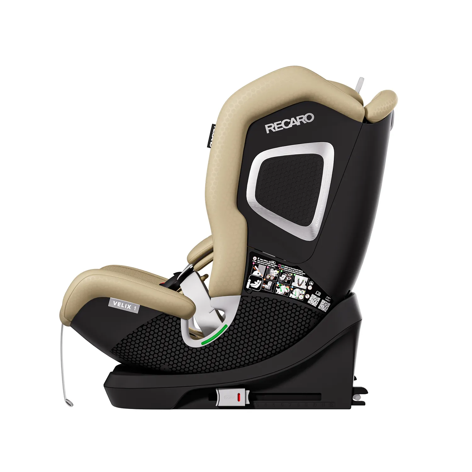 Детское автокресло RECARO Velix 1 Elegant Beige, группа 1/2/3, 76-150 cм, c 9 месяцев до 12 лет, бежевый цвет Автокресло Recaro Velix 1 Elegant Beige
