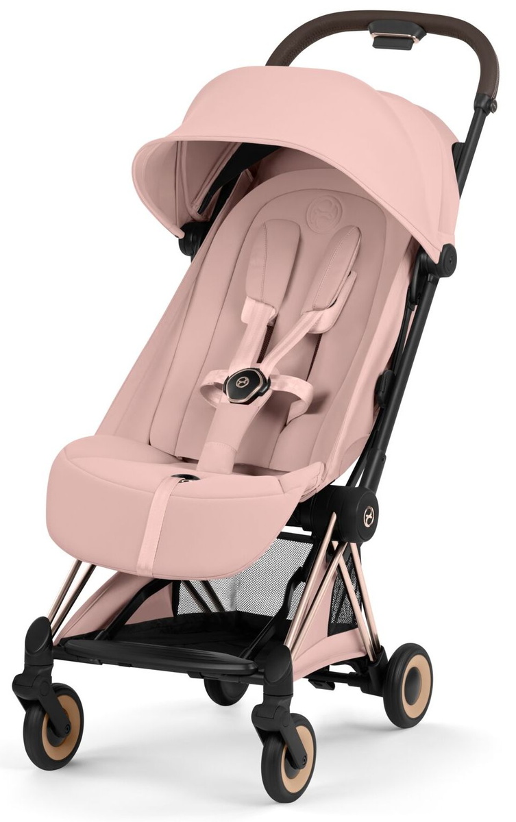  Прогулочная коляска Cybex Coya Rosegold Peach Pink, с дождевиком в комплекте, коллекция Cybex Platinum прогулочная коляска, с рождения, проходит в ручную кладь