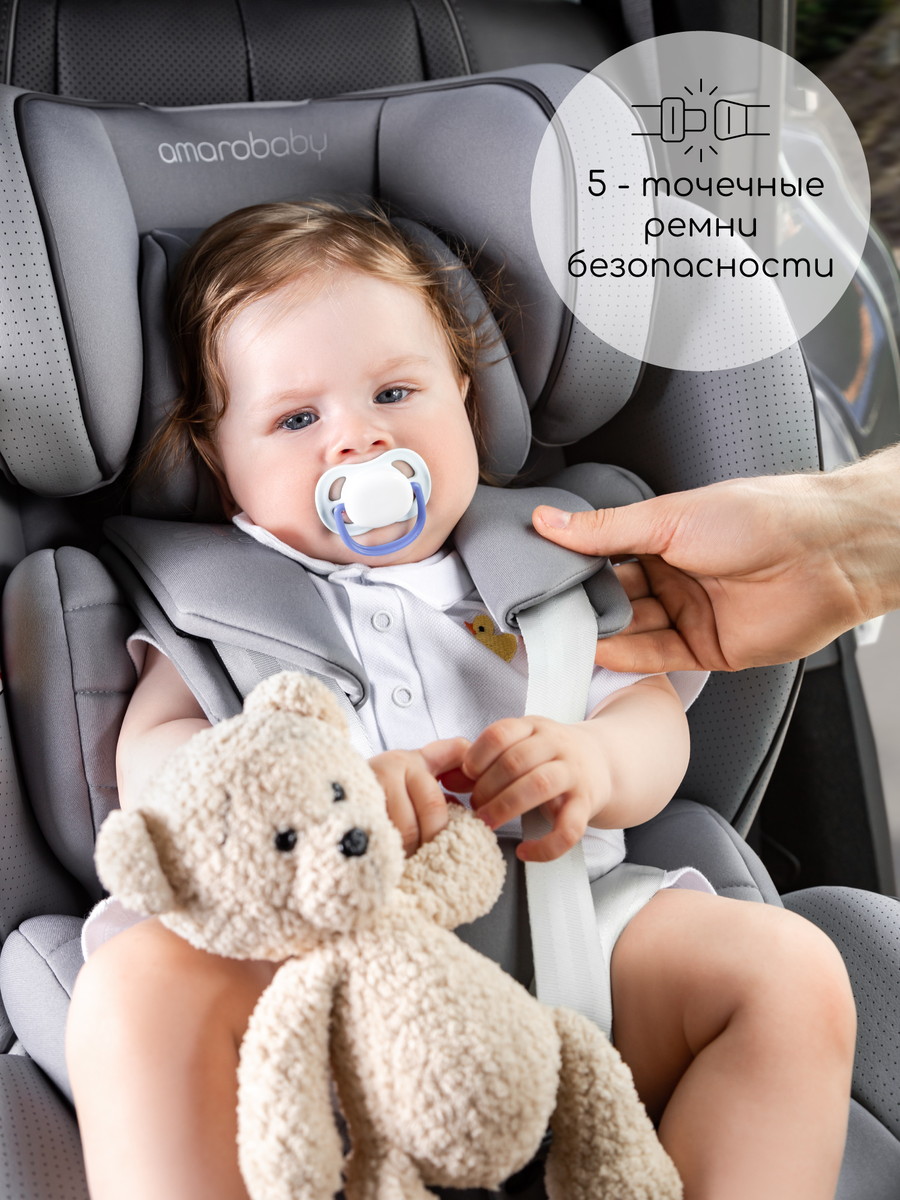 Автокресло детское AmaroBaby Champion Isofix (0-36 кг), графит Автокресло детское AmaroBaby Champion Isofix (0-36 кг), графит