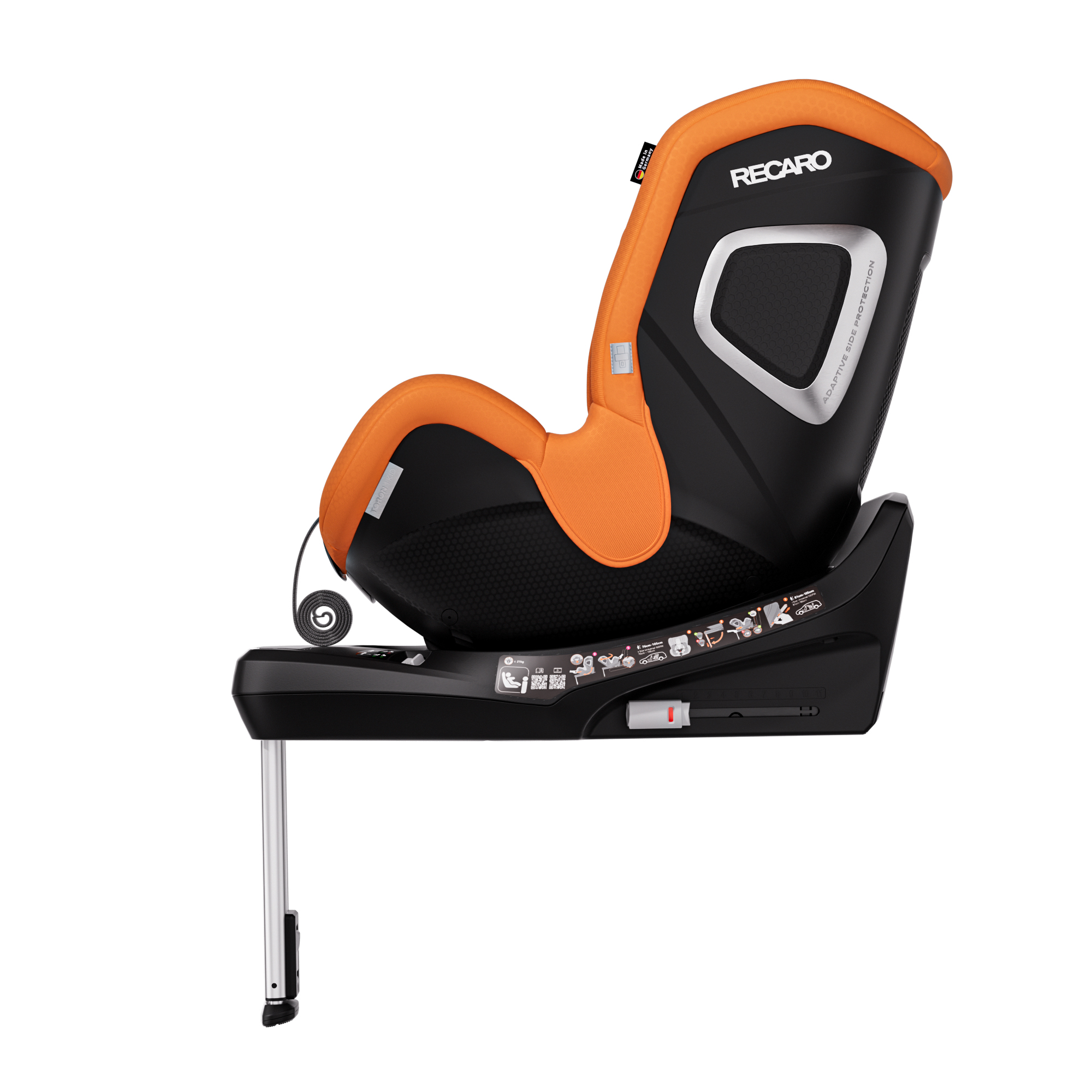 Детское автокресло RECARO Toron 1 KID Vibrant Orange, группа 0/1, 40-105 cм, c 3 месяцев до 4 лет, оранжевый цвет Автокресло Recaro Toron 1 KID Vibrant Orange