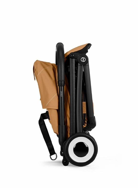 Прогулочная коляска Cybex Orfeo BLK 2026 (с дождевиком и бампером), Cinnamon Yellow