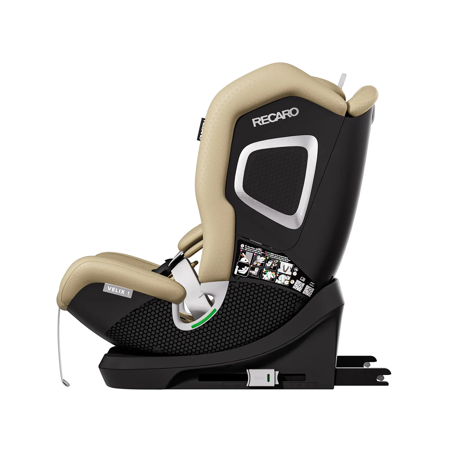 Детское автокресло RECARO Velix 1 Elegant Beige, группа 1/2/3, 76-150 cм, c 9 месяцев до 12 лет, бежевый цвет Автокресло Recaro Velix 1 Elegant Beige
