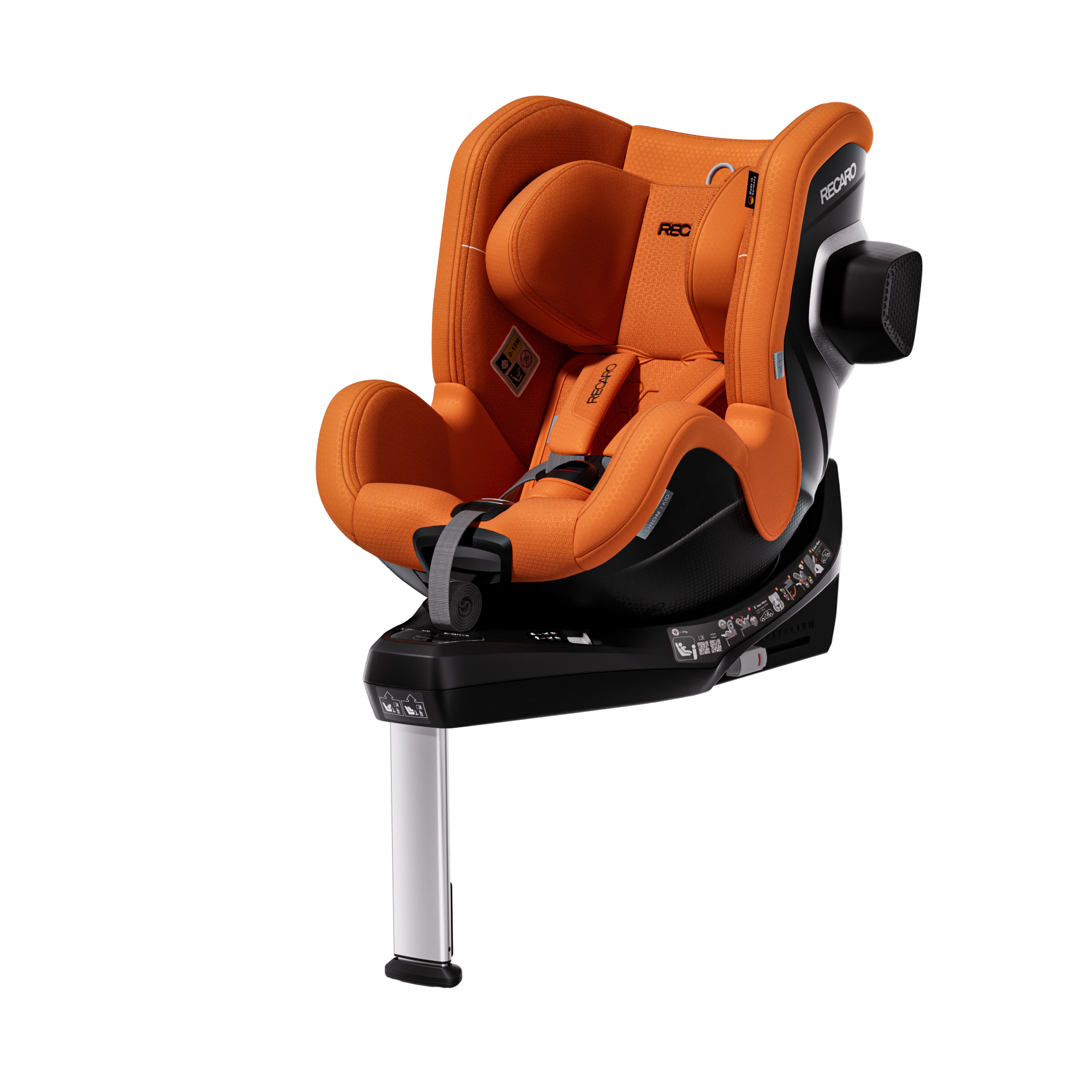 Детское автокресло RECARO Toron 1 KID Vibrant Orange, группа 0/1, 40-105 cм, c 3 месяцев до 4 лет, оранжевый цвет Автокресло Recaro Toron 1 KID Vibrant Orange