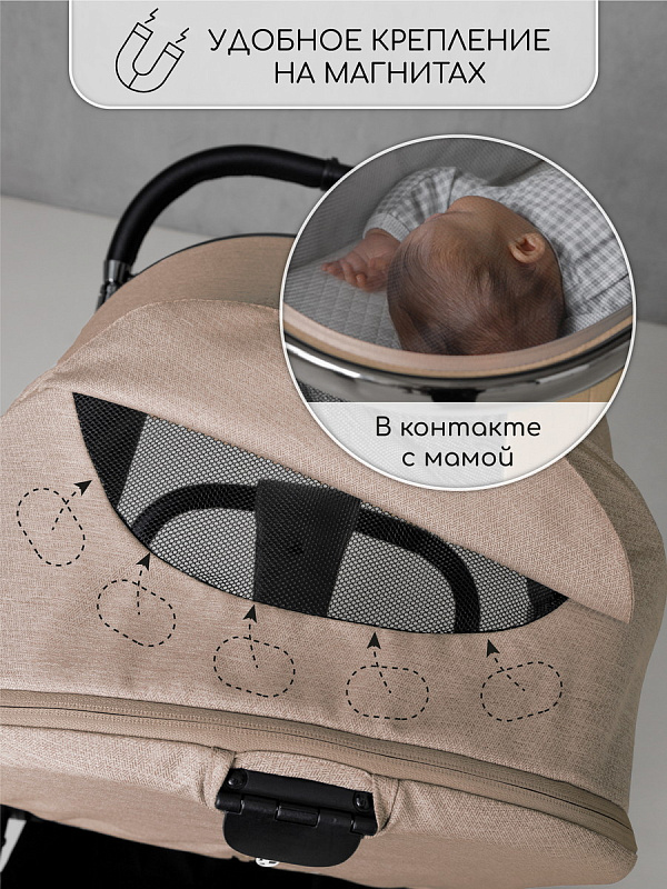 Коляска 2 в 1 AmaroBaby Motus V2, мокко