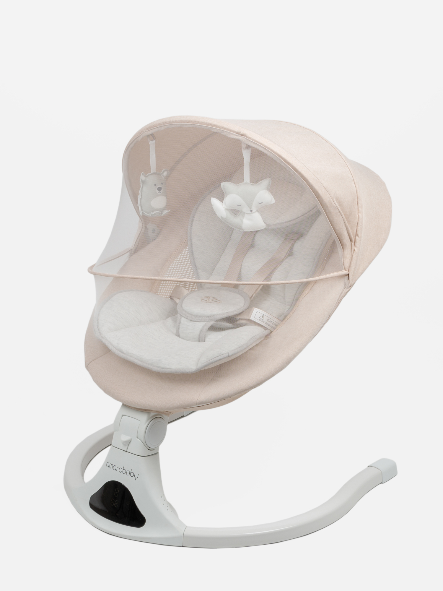 Качели электронные детские Amarobaby Funny swing, бежевый