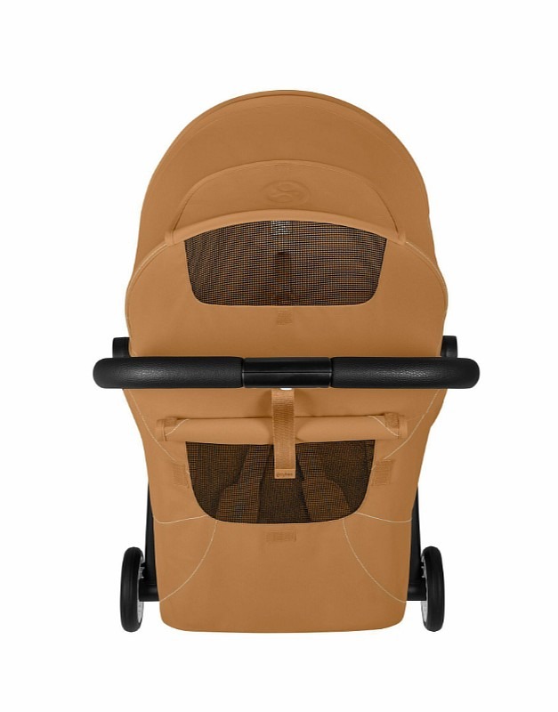 Прогулочная коляска Cybex Orfeo BLK 2026 (с дождевиком и бампером), Cinnamon Yellow