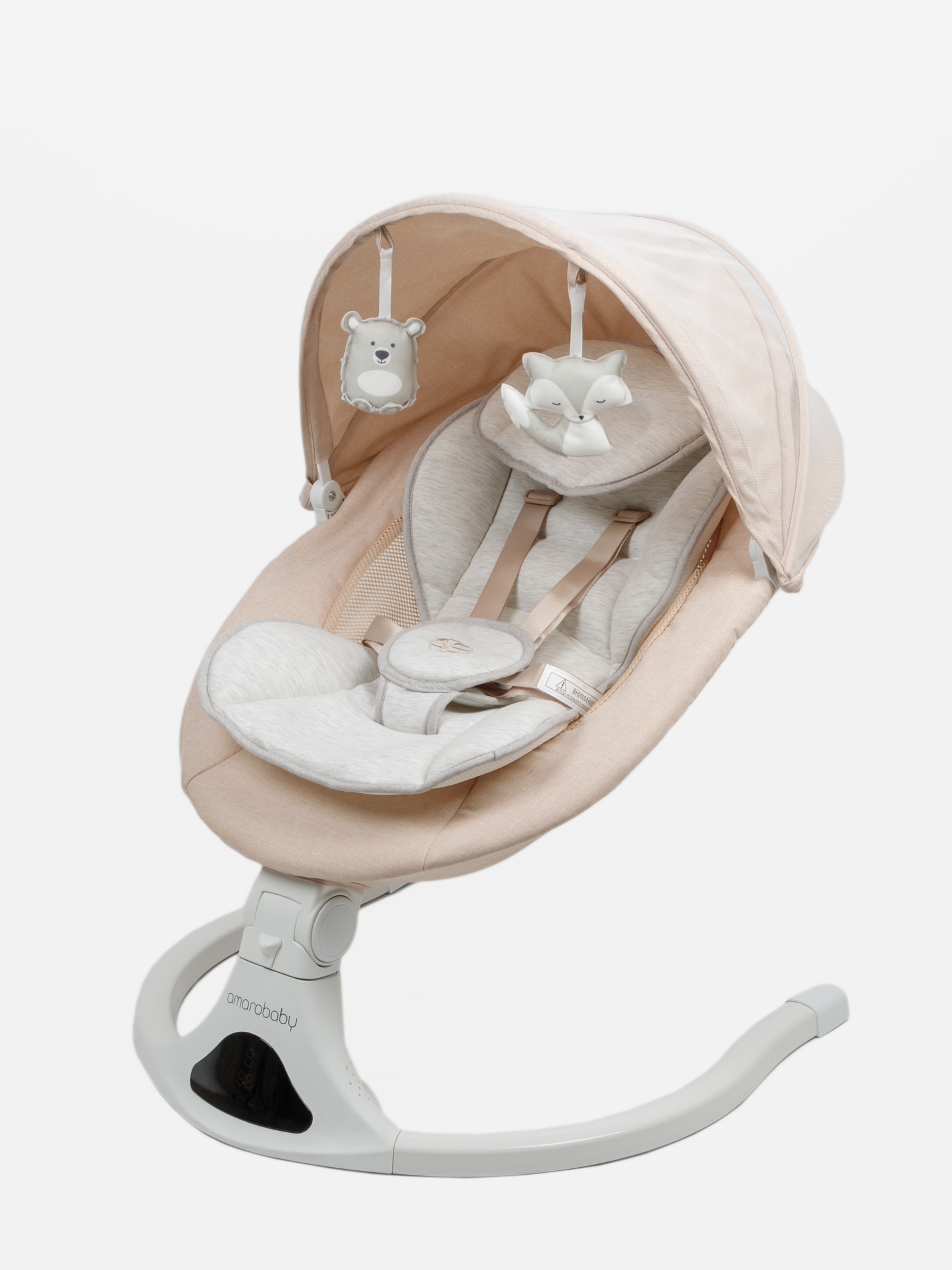 Качели электронные детские Amarobaby Funny swing, бежевый