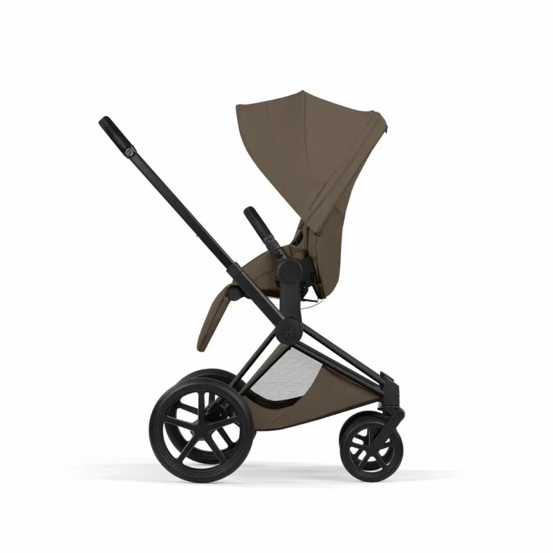 Коляска 3в1 Cybex Priam V шасси Matt Black Style Collection, Coconut Brown (Коричневый)