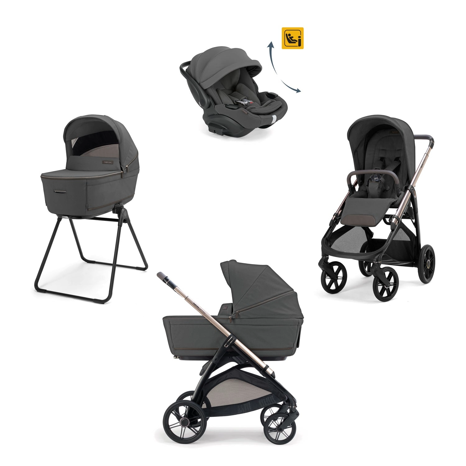 Коляска 3 в 1 Inglesina Aptica Darwin Recline Evo i-Size Ivy Marble Grey Коляска 3 в 1 Inglesina Aptica Darwin Recline Evo i-Size Ivy Marble Grey