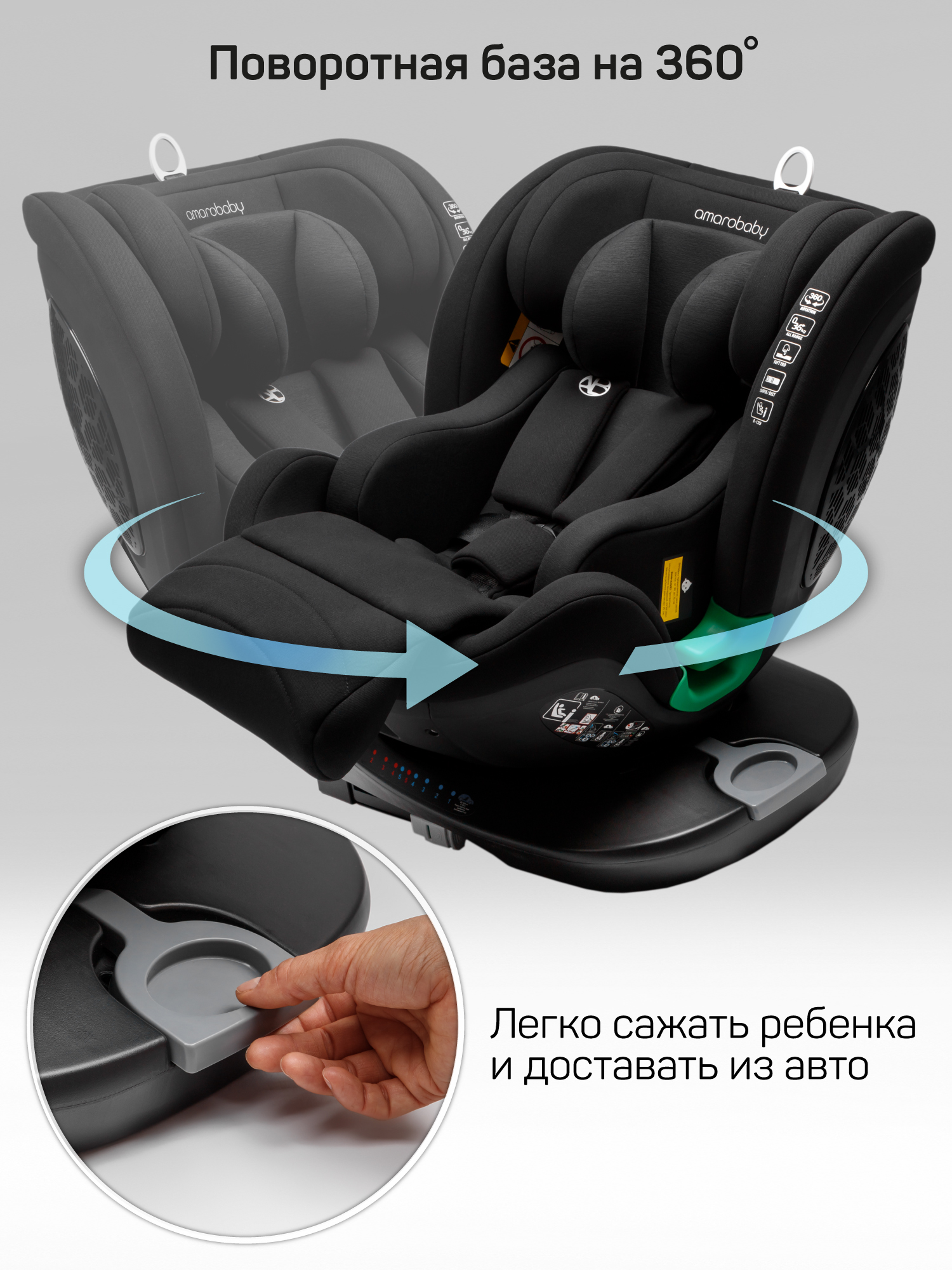 Автокресло AmaroBaby Triumph, черный Автокресло AmaroBaby Triumph, черный