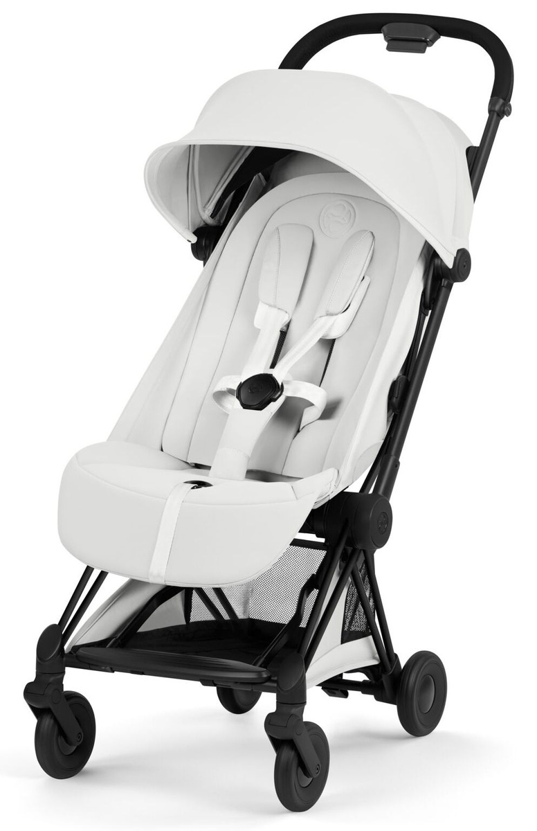  Прогулочная коляска Cybex Coya BLK Off White, с дождевиком в комплекте, коллекция Cybex Platinum прогулочная коляска, с рождения, проходит в ручную кладь