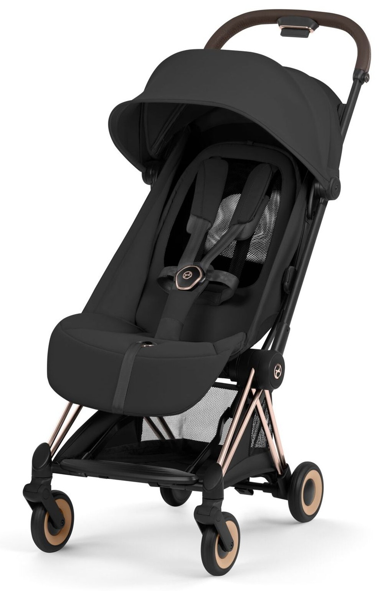 Прогулочная коляска Cybex Coya Rosegold Sepia Black с дождевиком