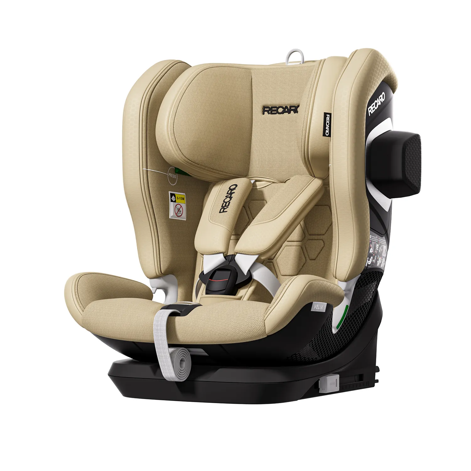 Детское автокресло RECARO Velix 1 Elegant Beige, группа 1/2/3, 76-150 cм, c 9 месяцев до 12 лет, бежевый цвет Детское автокресло RECARO Velix 1 Elegant Beige, группа 1/2/3, 76-150 cм, c 9 месяцев до 12 лет, бежевый цвет