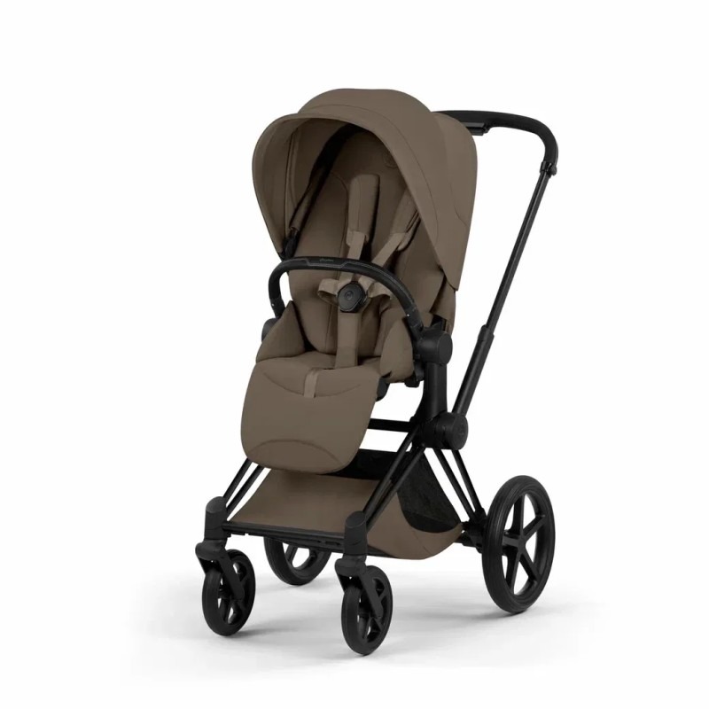 Коляска 3в1 Cybex Priam V шасси Matt Black Style Collection, Coconut Brown (Коричневый)