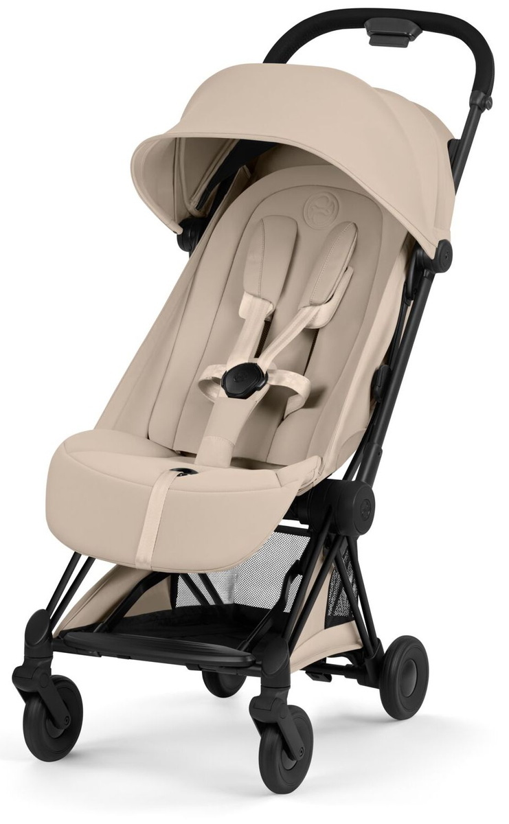  Прогулочная коляска Cybex Coya BLK Cozy Beige, с дождевиком в комплекте, коллекция Cybex Platinum прогулочная коляска, с рождения, проходит в ручную кладь