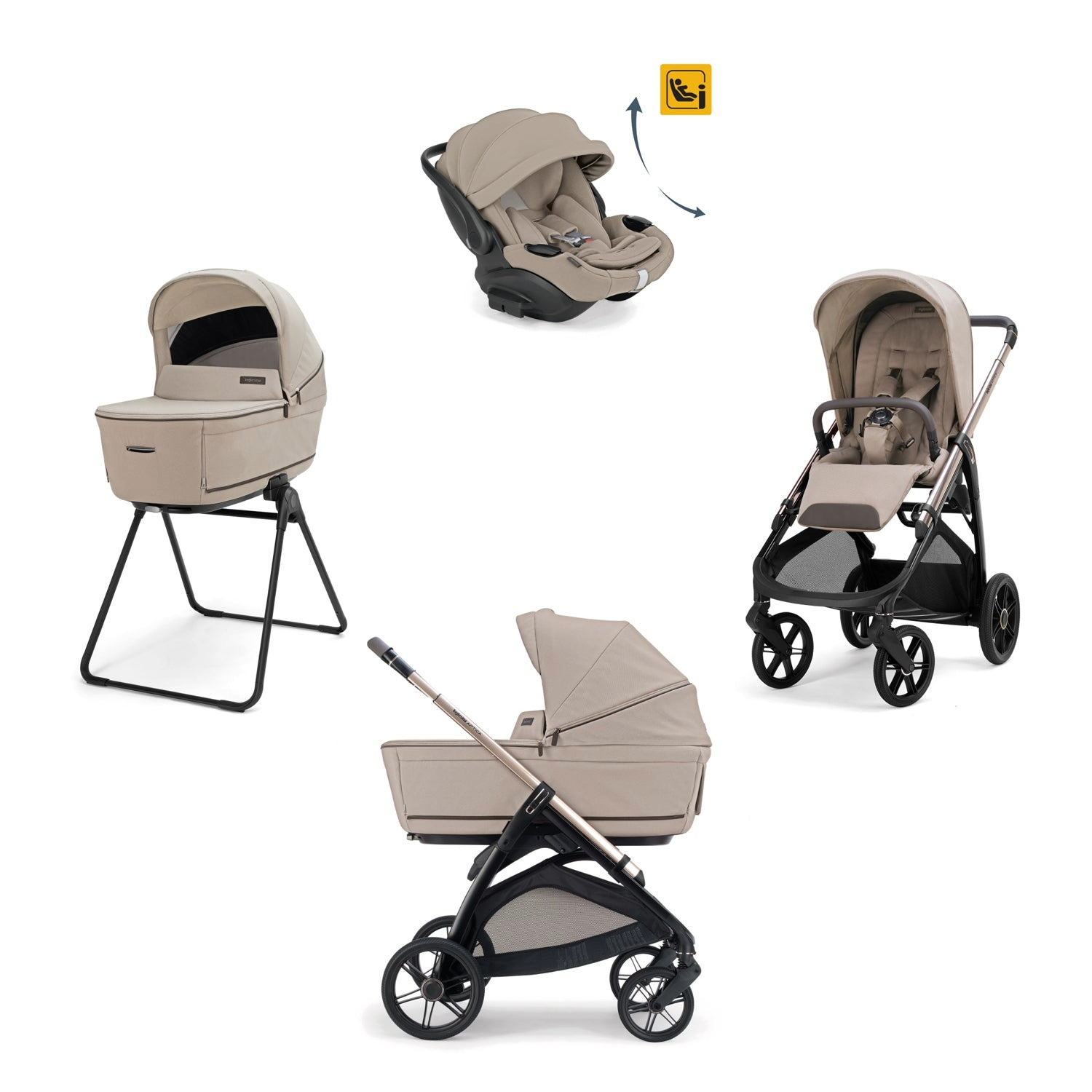 Коляска 3 в 1 Inglesina Aptica Darwin Recline Evo i-Size Ivy Vicuna Beige Коляска 3 в 1 Inglesina Aptica Darwin Recline Evo i-Size Ivy Vicuna Beige