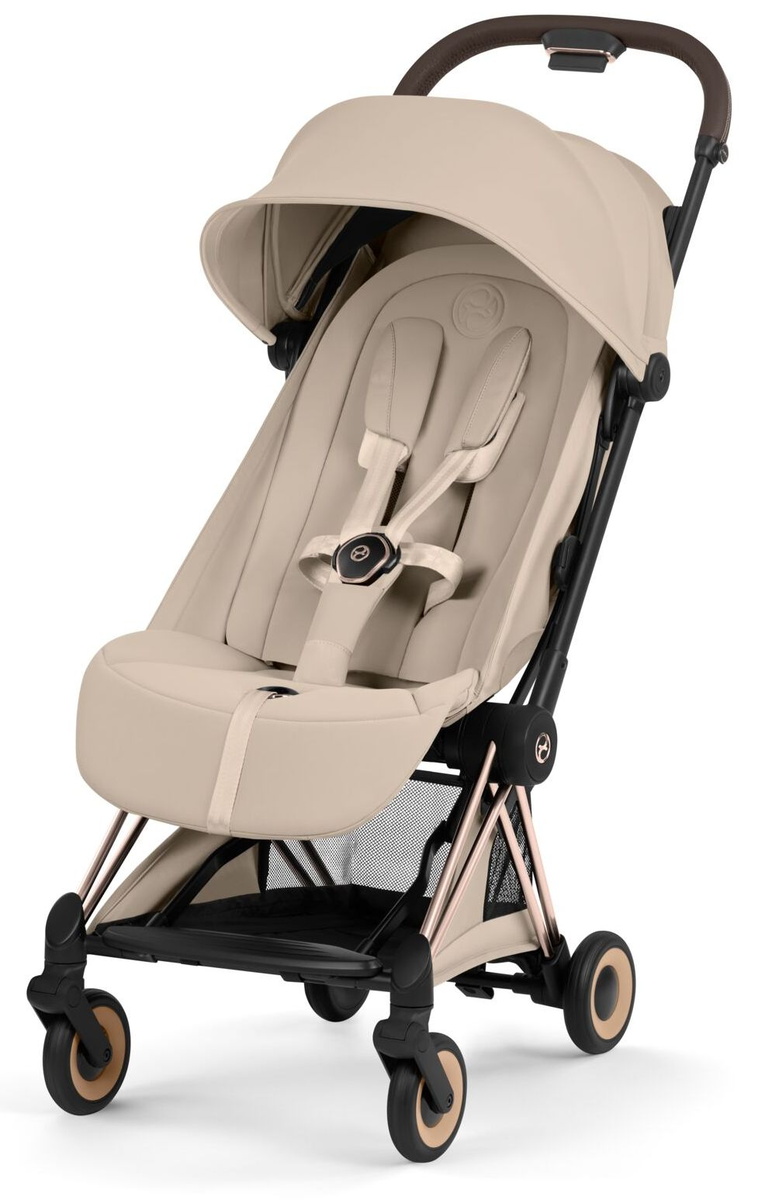  Прогулочная коляска Cybex Coya BLK Cozy Beige, с дождевиком в комплекте, коллекция Cybex Platinum прогулочная коляска, с рождения, проходит в ручную кладь