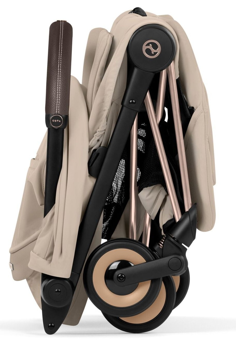 Прогулочная коляска Cybex Coya Rosegold Cozy Beige с дождевиком