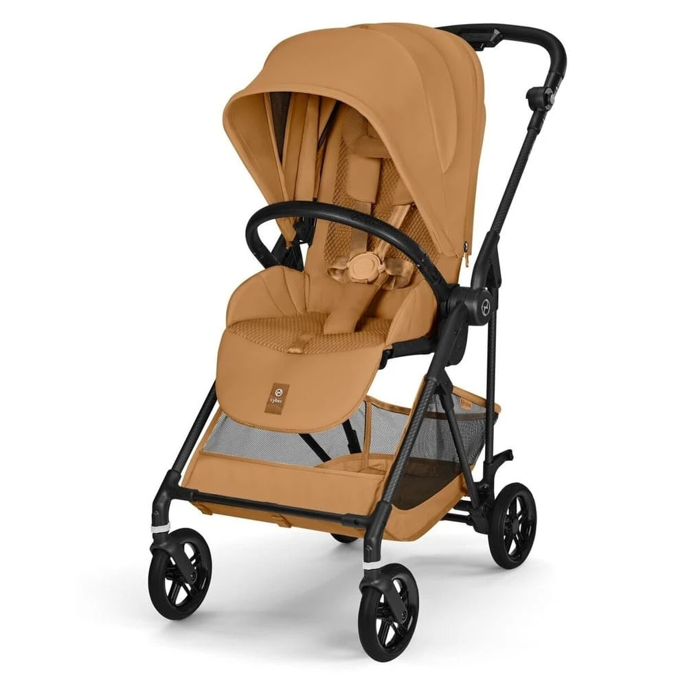 Коляска прогулочная Cybex Melio Carbon 2026 (с дождевиком), Cinnamon Yellow