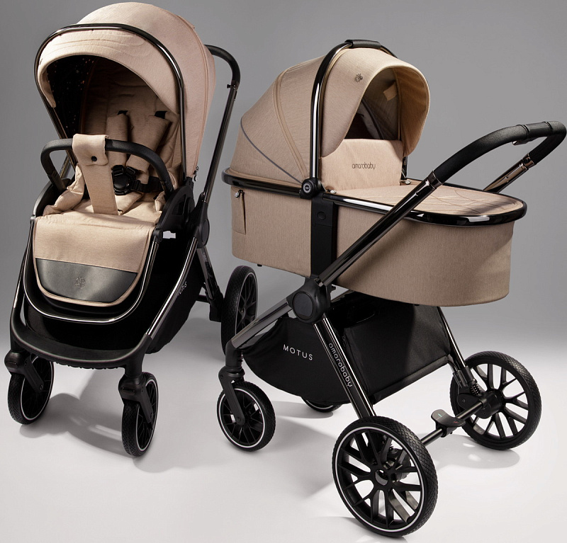 Коляска 2 в 1 AmaroBaby Motus V2, мокко