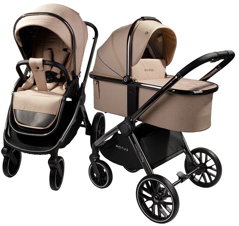 Коляска 2 в 1 AmaroBaby Motus V2, мокко