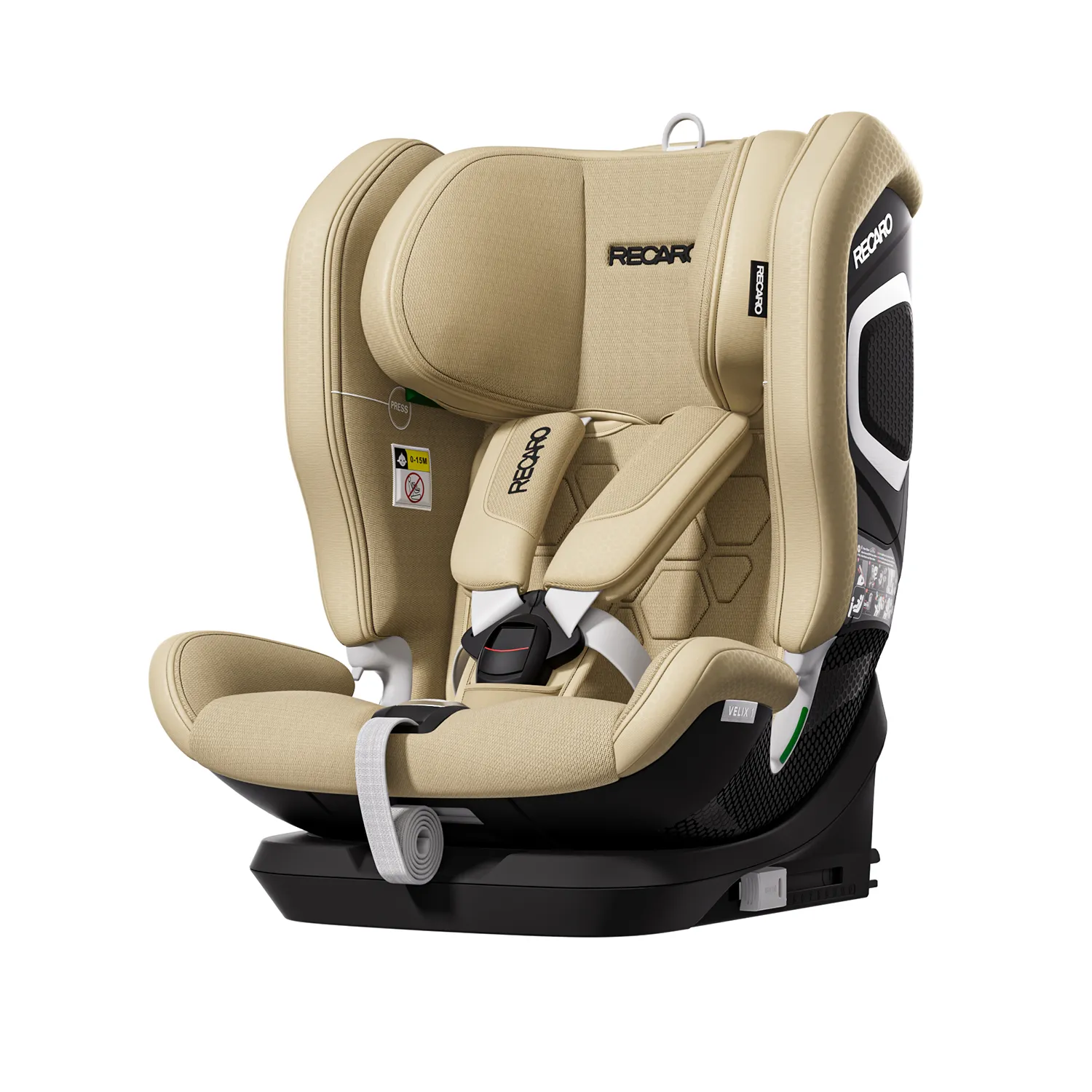 Детское автокресло RECARO Velix 1 Elegant Beige, группа 1/2/3, 76-150 cм, c 9 месяцев до 12 лет, бежевый цвет Автокресло Recaro Velix 1 Elegant Beige