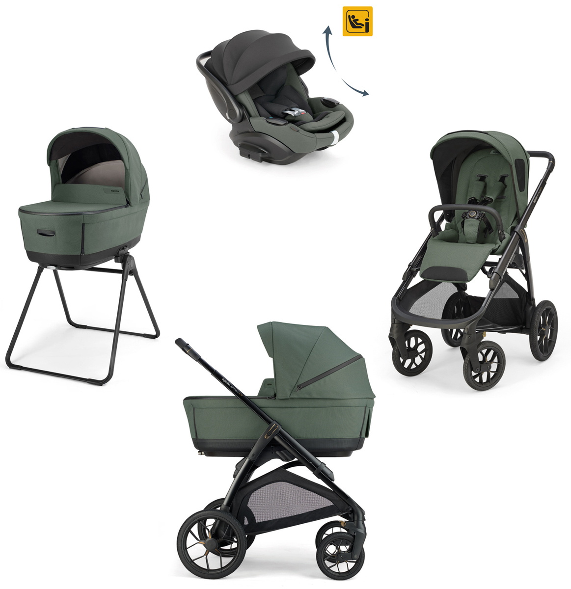 Коляска 3в1 Inglesina Aptica XT Darwin Recline Evo 2026, Taiga Green