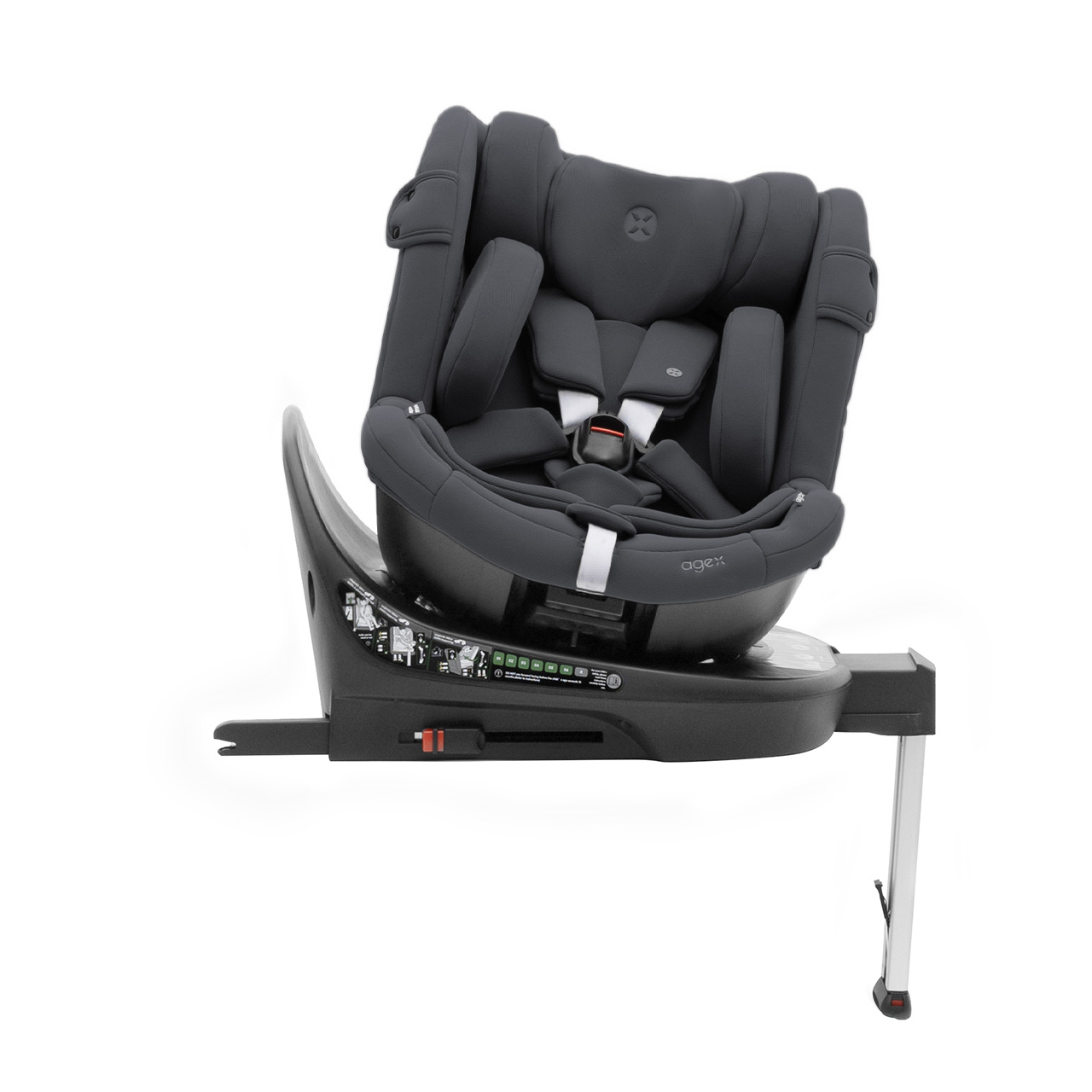 Автокресло Agex Drive i-Fix (0-36 кг), Platinum Grey (Темно-серый) 