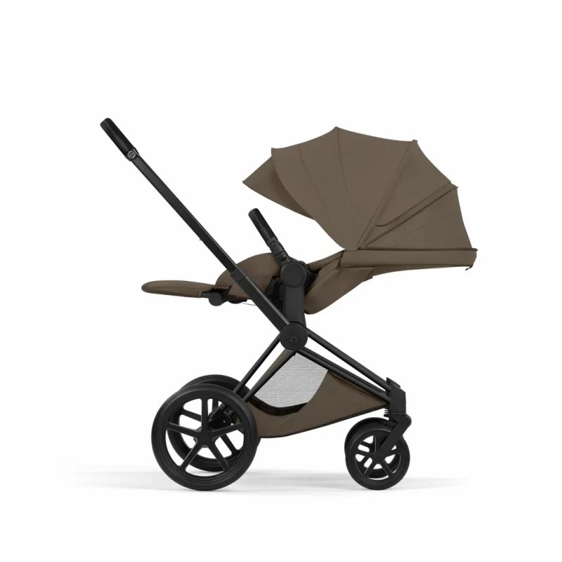 Коляска 3в1 Cybex Priam V шасси Matt Black Style Collection, Coconut Brown (Коричневый)