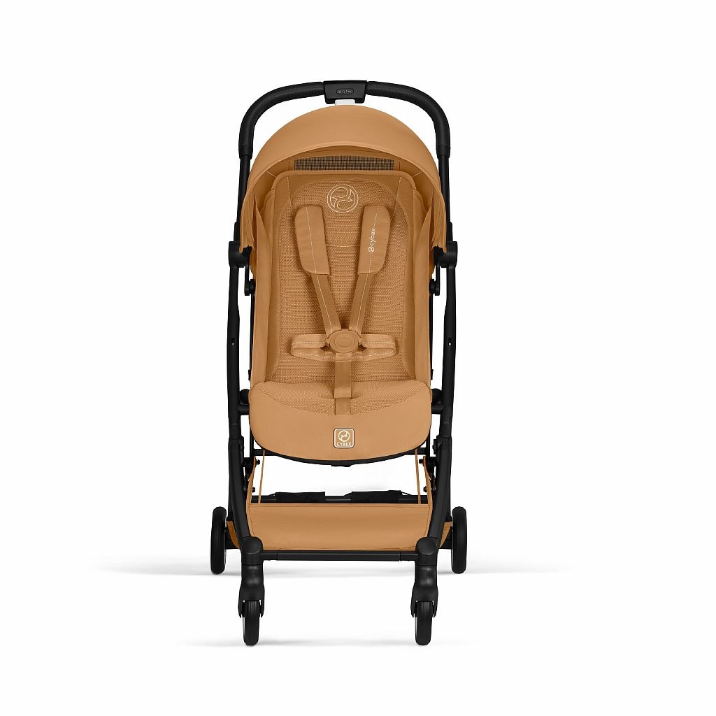 Прогулочная коляска Cybex Orfeo BLK 2026 (с дождевиком и бампером), Cinnamon Yellow