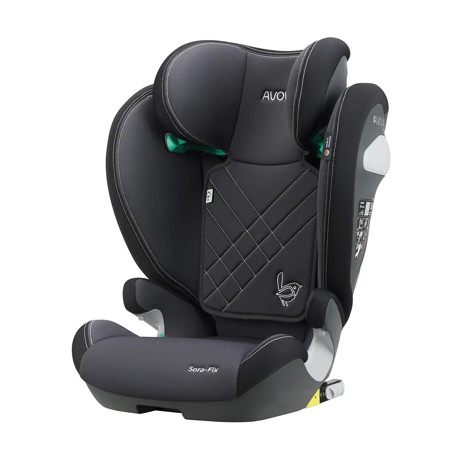 Автокресло Avova Sora-Fix Grey Black, цвет черный, группа 2/3, для детей с 3 до 12 лет