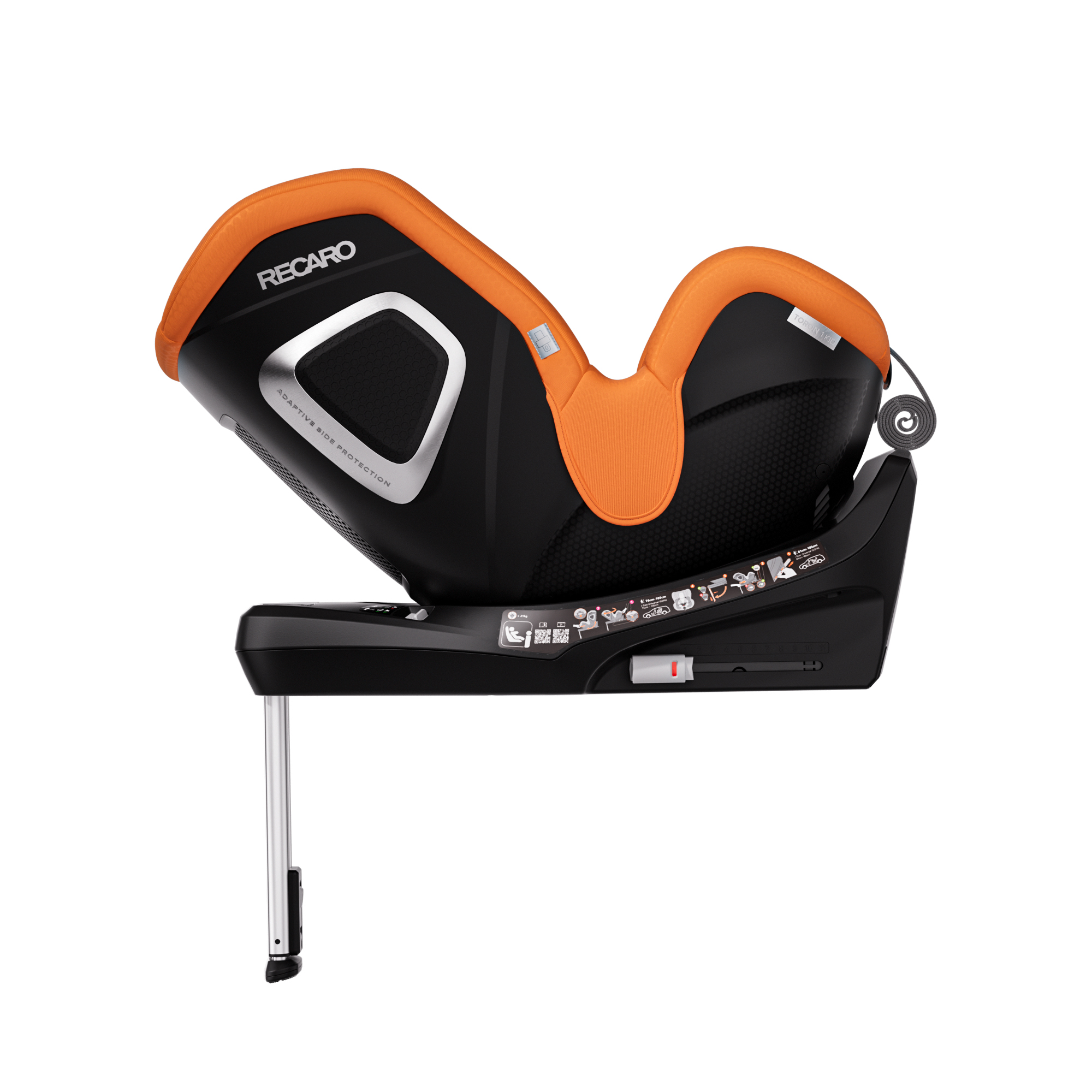 Детское автокресло RECARO Toron 1 KID Vibrant Orange, группа 0/1, 40-105 cм, c 3 месяцев до 4 лет, оранжевый цвет Автокресло Recaro Toron 1 KID Vibrant Orange